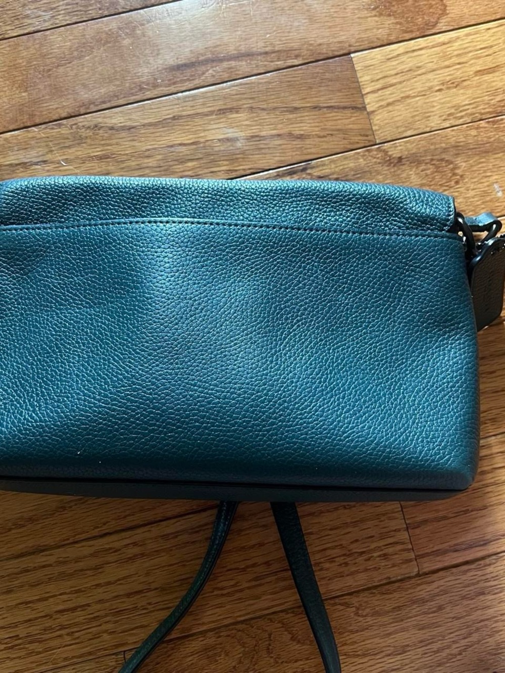 Coach Crosstown Leather Crossbody Bag in Teal with Chain Strap - Picture 6 of 8